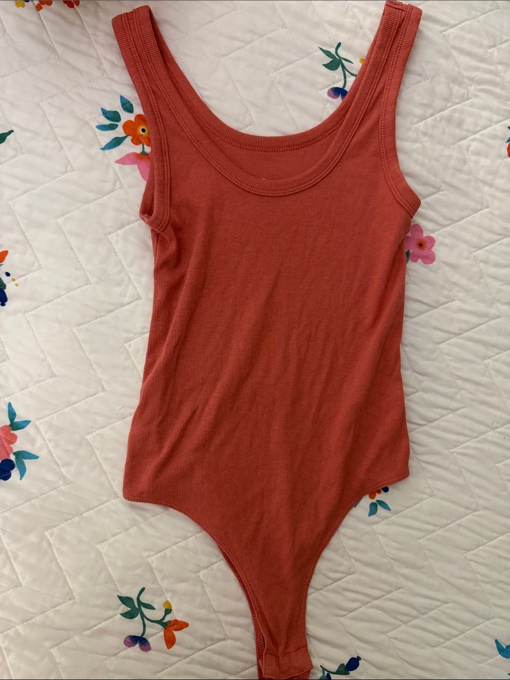 Target Rust Ribbed Tank Bodysuit